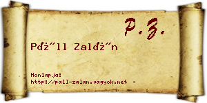 Páll Zalán névjegykártya