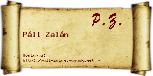 Páll Zalán névjegykártya